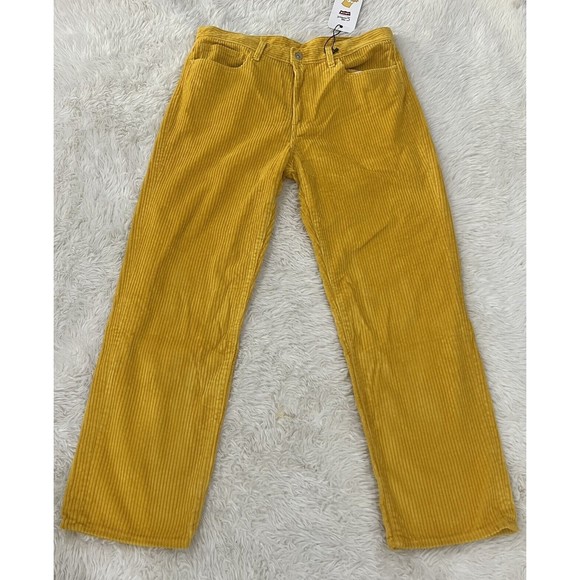 ★TRILLION★ Vintage washed carpenter corduroy pants YELLOW goldenrod_yellow_corduroy_trou